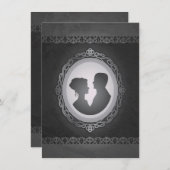 ビクトリアン ゴシック カメオ ウェディング 招待状 (正面/裏面)