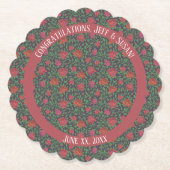 ビクトリアン ゴシック パーフェクト レッド & フクシア ローズ ペーパーコースター (正面)