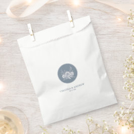 ビクトリアン-スタイル結婚の青と白い花 フェイバーバッグ