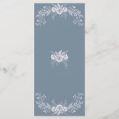 ビクトリアン-スタイル結婚の青と白い花 メニュー (裏面)