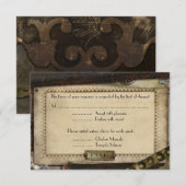 ビクトリアン スチームパンク ウェディング レセプション カード (正面/裏面)