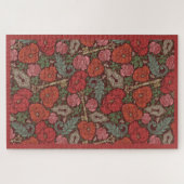 ビクトリアン スチームパンク 古い鍵 赤いポピー ジグソーパズル (横)