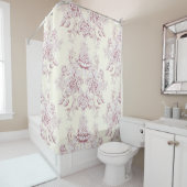 ビクトリアン，ソフトイエロー，ソフトピンク，フローラ，パターン，vi シャワーカーテン (インサイチュ)