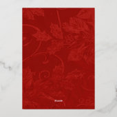 ビクトリアン タペストリー ワインレッド インビテーション カード (裏面)