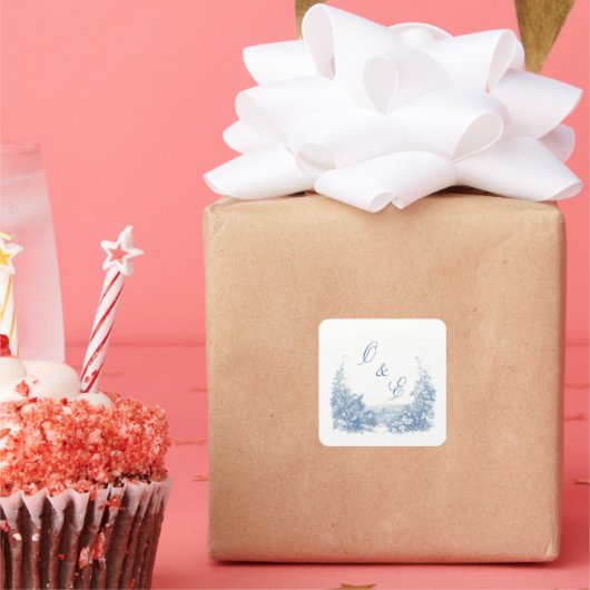 ビクトリアン ダスティーブルー バロック crest スクエアシール (パーティー)