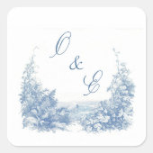 ビクトリアン ダスティーブルー バロック crest スクエアシール (正面)