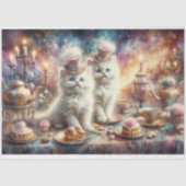 ビクトリアン ティーパーティー 猫 デコパージュ 薄葉紙 (正面)