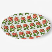 ビクトリアン テーマ ピンクのバラ お茶会 紙皿 (アングル)