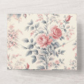 ビクトリアン トワール フレンチピンク フローラル オールインワン招待状 (裏面)