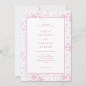 ビクトリアン トワール フレンチ ピンク クラシック ウェディング 招待状 (正面)