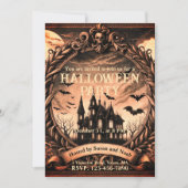 ビクトリアン ハウント ハウス ゴシック ハロウィン パーティー 招待状 (正面)