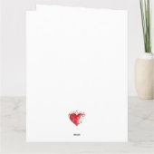 ビクトリアン バレンタイン エンジェル レッド ハート カード (裏面)