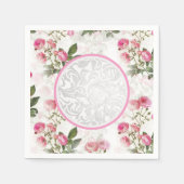 ビクトリアン パーティー テーブルウェア フローラル ペーパーナプキン スタンダードカクテルナプキン (正面)