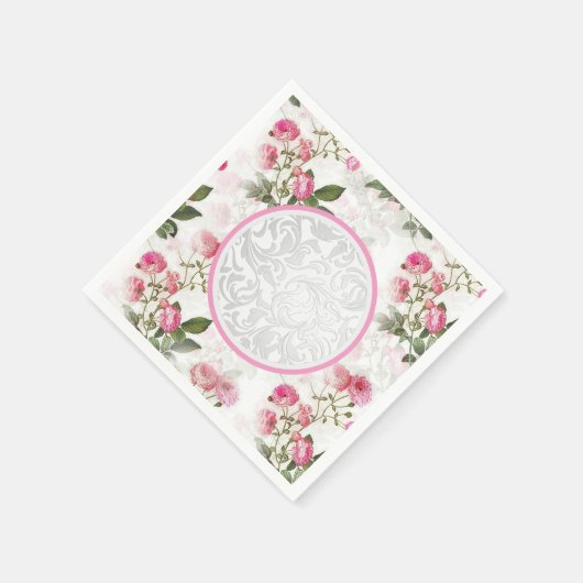 ビクトリアン パーティー テーブルウェア フローラル ペーパーナプキン スタンダードカクテルナプキン (角)