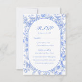ビクトリアン フラワーの「何か青いもの」 ブライダルシャワー 出欠カード (正面)