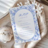 ビクトリアン フラワーの「何か青いもの」 ブライダルシャワー 出欠カード