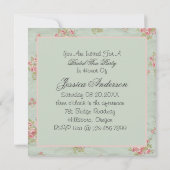 ビクトリアン フラワール ヴィンテージ ブライダル シャワー ティーパーティー 招待状 (裏面)