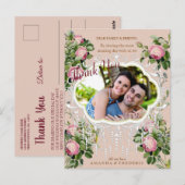 ビクトリアン・ブッシュガーデン・ウェディング・サンクス ポストカード (正面/裏面)