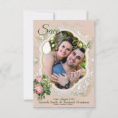 ビクトリアン ブッシュ ガーデン グリーン セーブ・ザ・デート (正面)