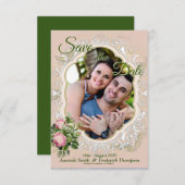 ビクトリアン ブッシュ ガーデン グリーン セーブ・ザ・デート (正面/裏面)