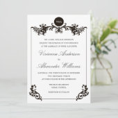 ビクトリアン ブラック&ホワイト | ウェディング 招待状 (スタンド正面)