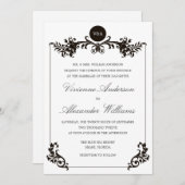 ビクトリアン ブラック&ホワイト | ウェディング 招待状 (正面/裏面)