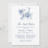 ビクトリアン・ブルーのフランス庭園でのリハーサル・ディナー 招待状 (正面)