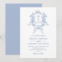 ビクトリアン ブルー ウェディング オルネイト フローラル クレスト