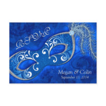 ビクトリアン・ブルー・シルバー・マスカレード・ボール・ウェディング　出欠確認