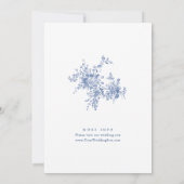 ビクトリアン ブルー フレンチ ガーデン トワール ウェディング 招待状 (裏面)