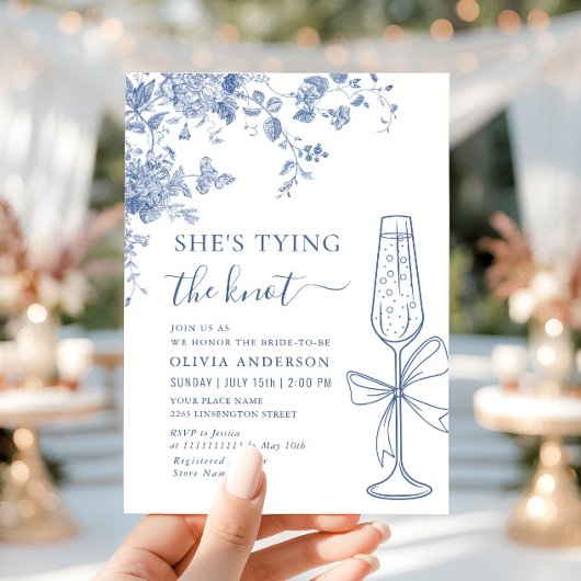 ビクトリアン ブルー 彼女は結婚する ブライダル シャワー 招待状