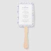 ビクトリアン ブルー 花柄 結婚式 式次第 ハンドファン (正面)