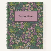 ビクトリアン・ホワイト・デイジー・パープル・バタフライ・ガーデン ノートブック (正面)