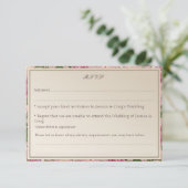 ビクトリアン ボタニカル スタイルの結婚式 出席・欠席カード 出欠カード (スタンド正面)