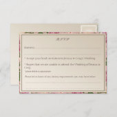 ビクトリアン ボタニカル スタイルの結婚式 出席・欠席カード 出欠カード (正面/裏面)