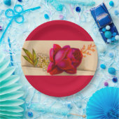 ビクトリアン レッド ローズ ペーパープレート (パーティー)