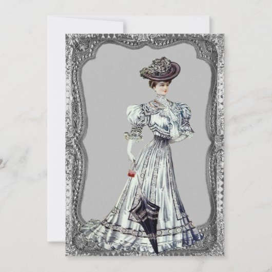 ビクトリアン レディー ウェディング 招待状 (正面)