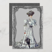 ビクトリアン レディー ウェディング 招待状 (正面/裏面)
