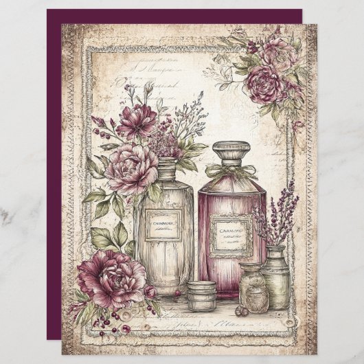 ビクトリアン&レーススクラップブック紙 (正面/裏面)