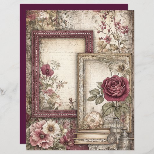 ビクトリアン&レーススクラップブック紙 (正面/裏面)