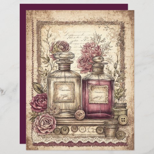 ビクトリアン&レーススクラップブック紙 (正面/裏面)