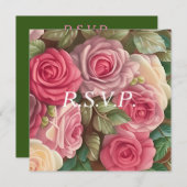ビクトリアン・ローズ・ガーデン - ウェディング・ブーケ 招待状 (正面/裏面)