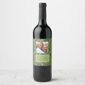 ビクトリアン ヴィンテージ グリーン アイビー グロース トレリス フォト ワインラベル (正面)