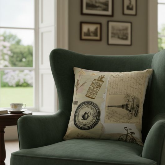 ビクトリアン ヴィンテージ ステッカー 枕