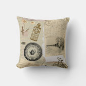 ビクトリアン ヴィンテージ ステッカー 枕 (正面)