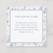 ビクトリアン ヴィンテージ フラワーブルー スクエア 封筒カード エンクロージャーカード (正面)