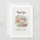 ビクトリアン ヴィンテージ フラワー ティーカップ ローズ ティーパーティー サンキューカード (正面)