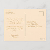 ビクトリアン ヴィンテージ フローラル パターン サンクス ポストカード (裏面)