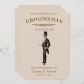 ビクトリアン ヴィンテージ ブライズメン 招待状 (正面/裏面)