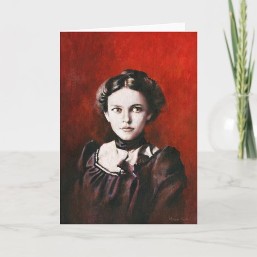 ビクトリアン ヴィンテージ 女性の肖像 グリーティング カード (正面)
